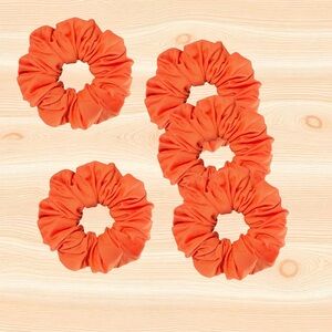 Set of 5 Orange Scrunchies